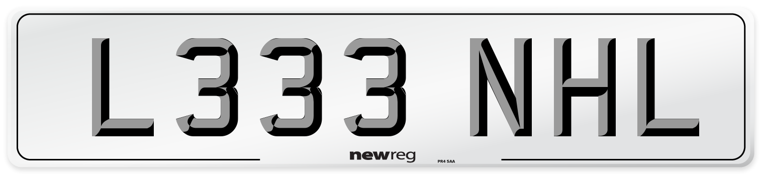 L333 NHL Number Plate from New Reg